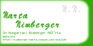 marta nimberger business card